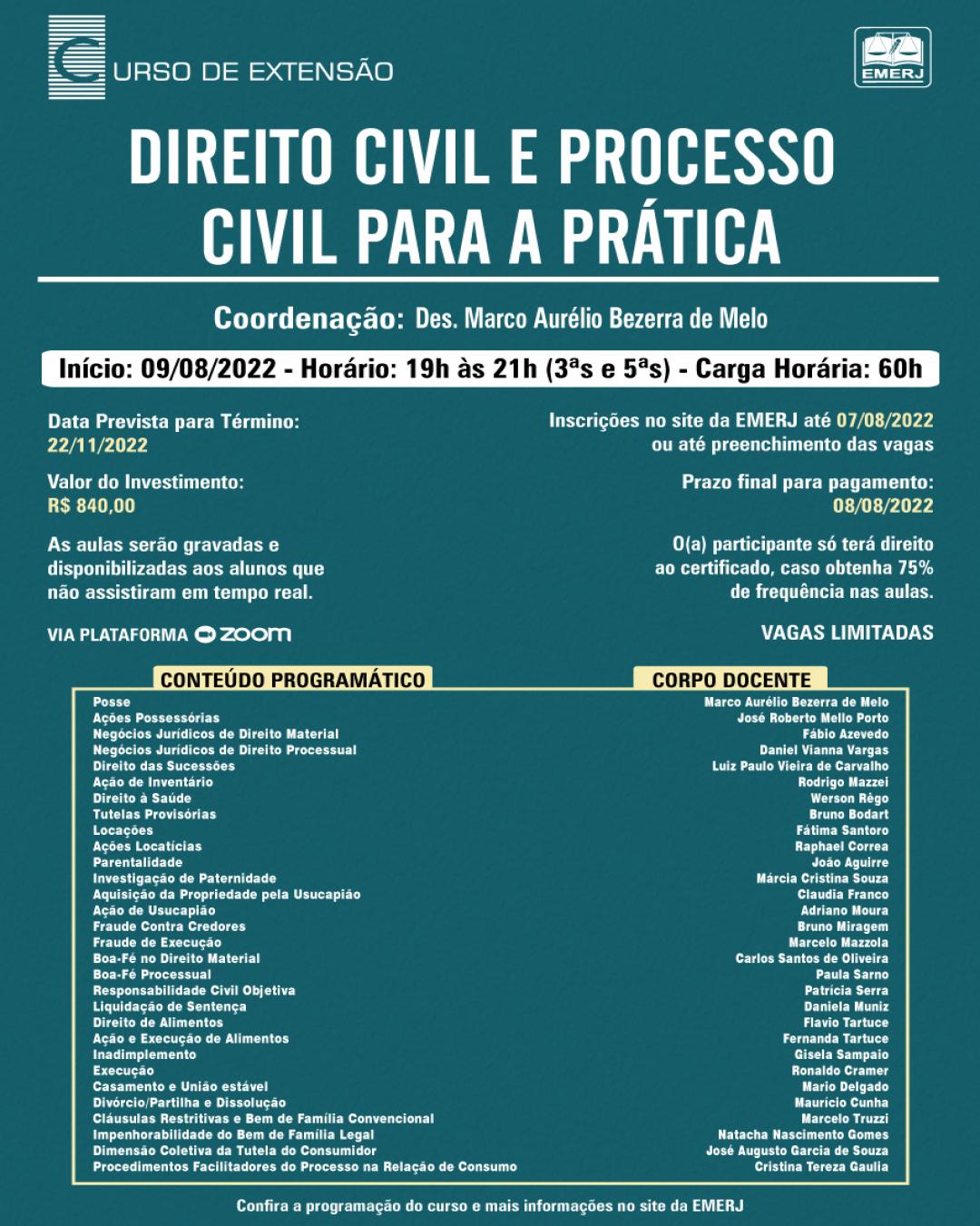 Imagem do banner principal do curso - DIREITO CIVIL E PROCESSO CIVIL PARA A PRÁTICA.