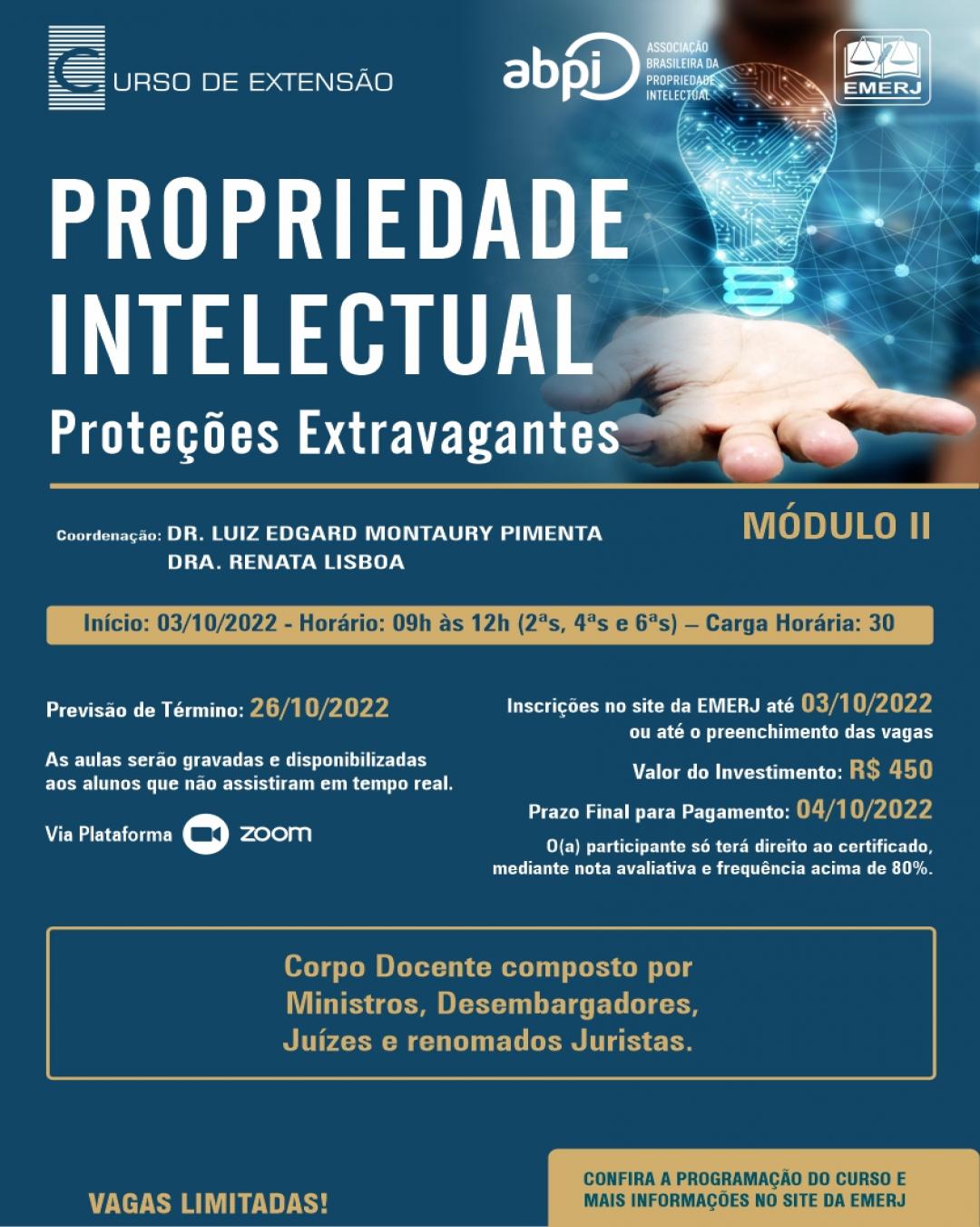 Imagem do banner principal do curso - PROPRIEDADE INTELECTUAL – MÓDULO II
