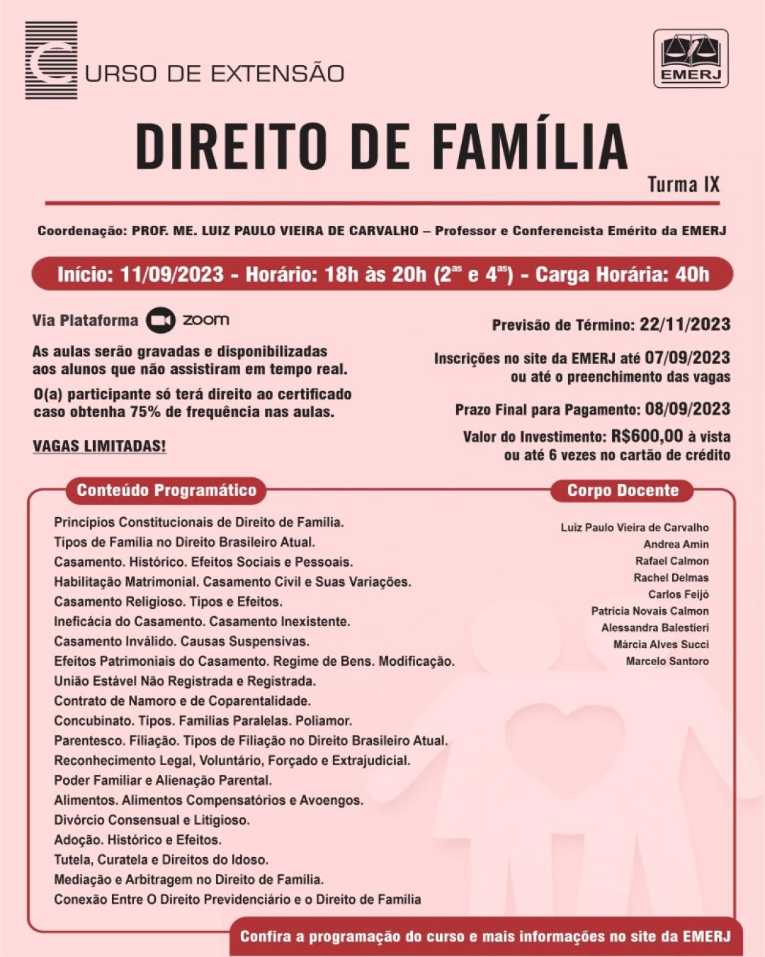 Imagem do banner principal do curso - DIREITO DE FAMÍLIA