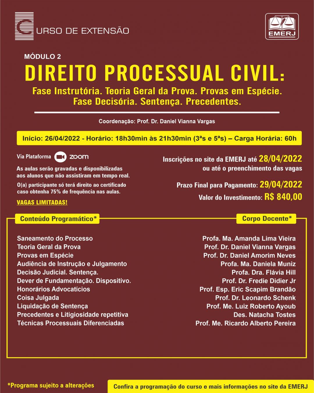 Imagem do banner principal do curso - DIREITO PROCESSUAL CIVIL - Módulo 2