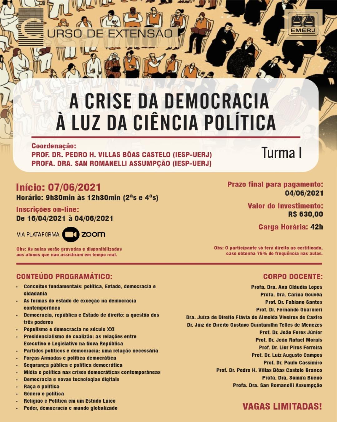Imagem do banner principal do curso - A Crise da Democracia à luz da Ciência Política