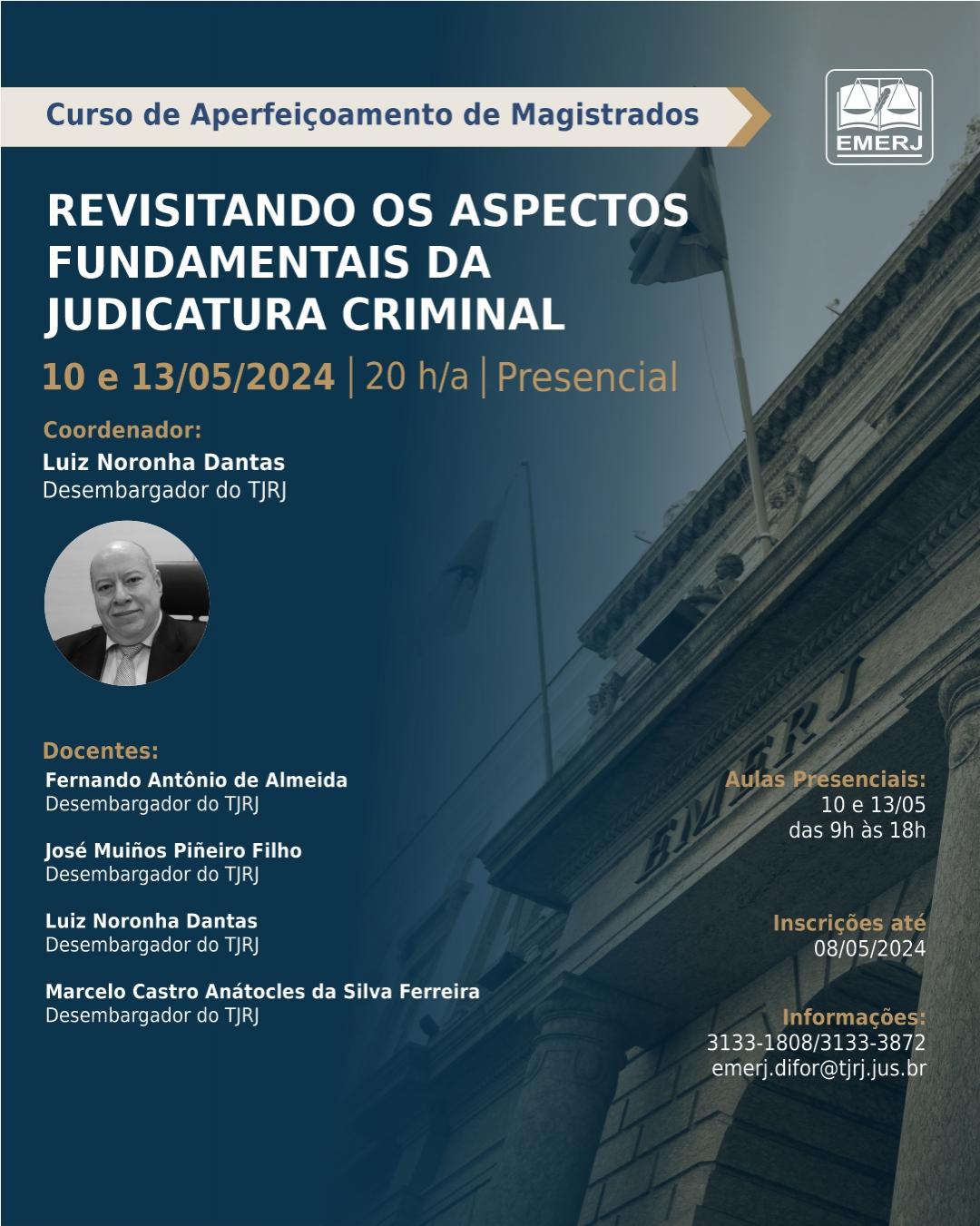 Imagem do banner principal do curso - Revisitando os Aspectos Fundamentais da Judicatura Criminal