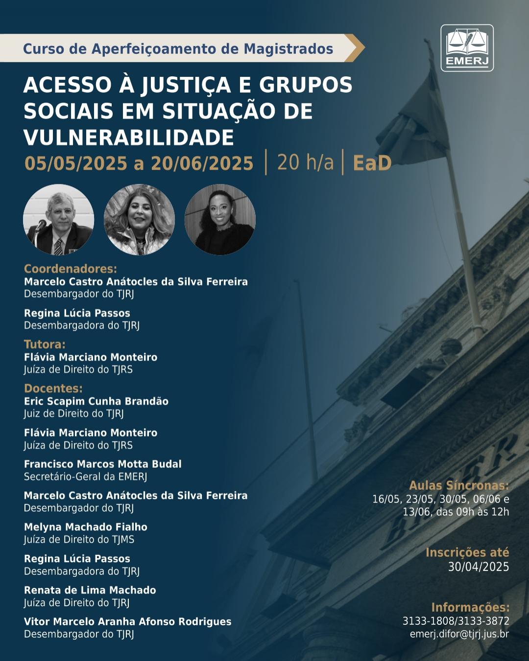 Imagem do banner principal do curso - Acesso à justiça e grupos sociais em situação de vulnerabilidade