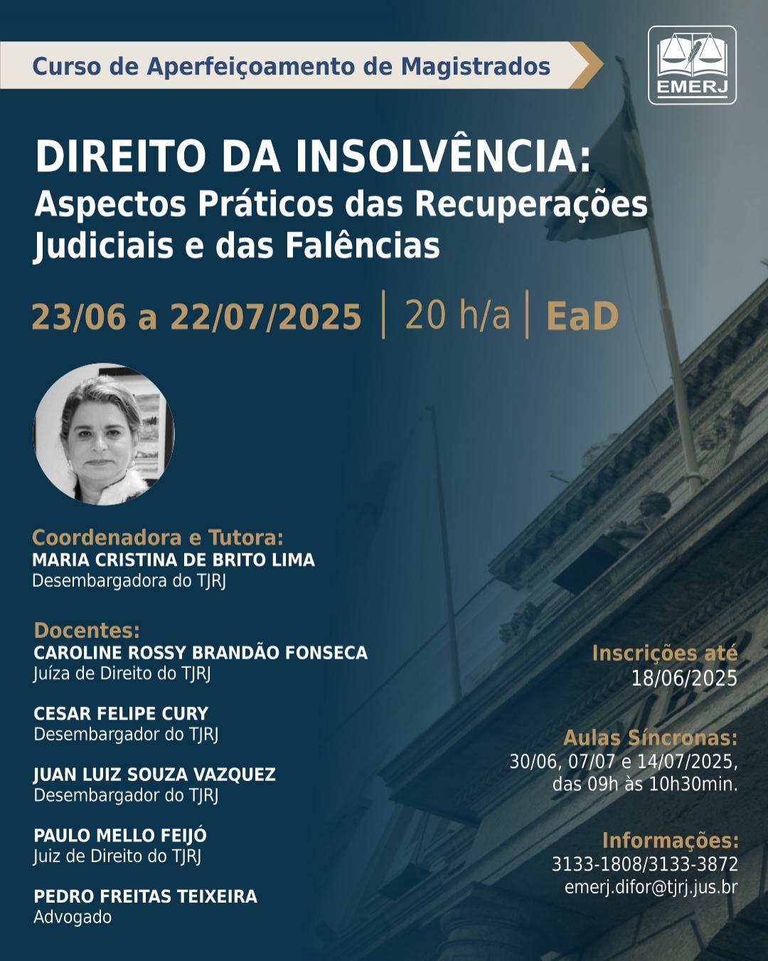 Imagem do banner principal do curso - Direito da Insolvência: Aspectos Práticos das Recuperações Judiciais e das Falências