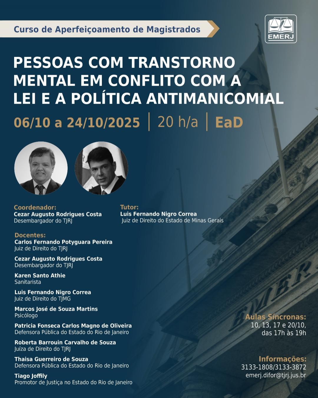 Imagem do banner principal do curso - Pessoas com Transtorno Mental em conflito com a Lei e a Política Antimanicomial
