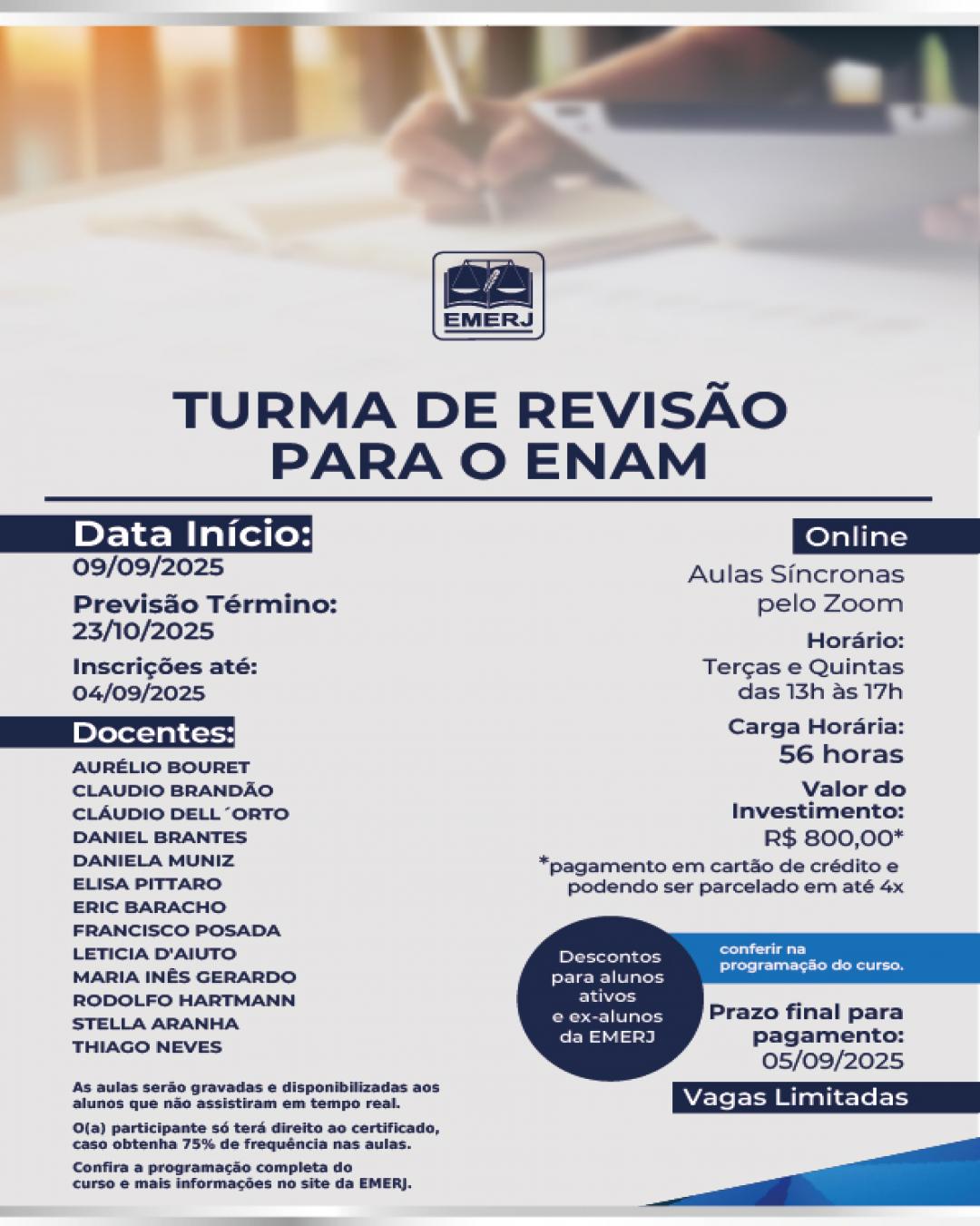 Imagem do banner principal do curso - TURMA DE REVISÃO PARA O ENAM