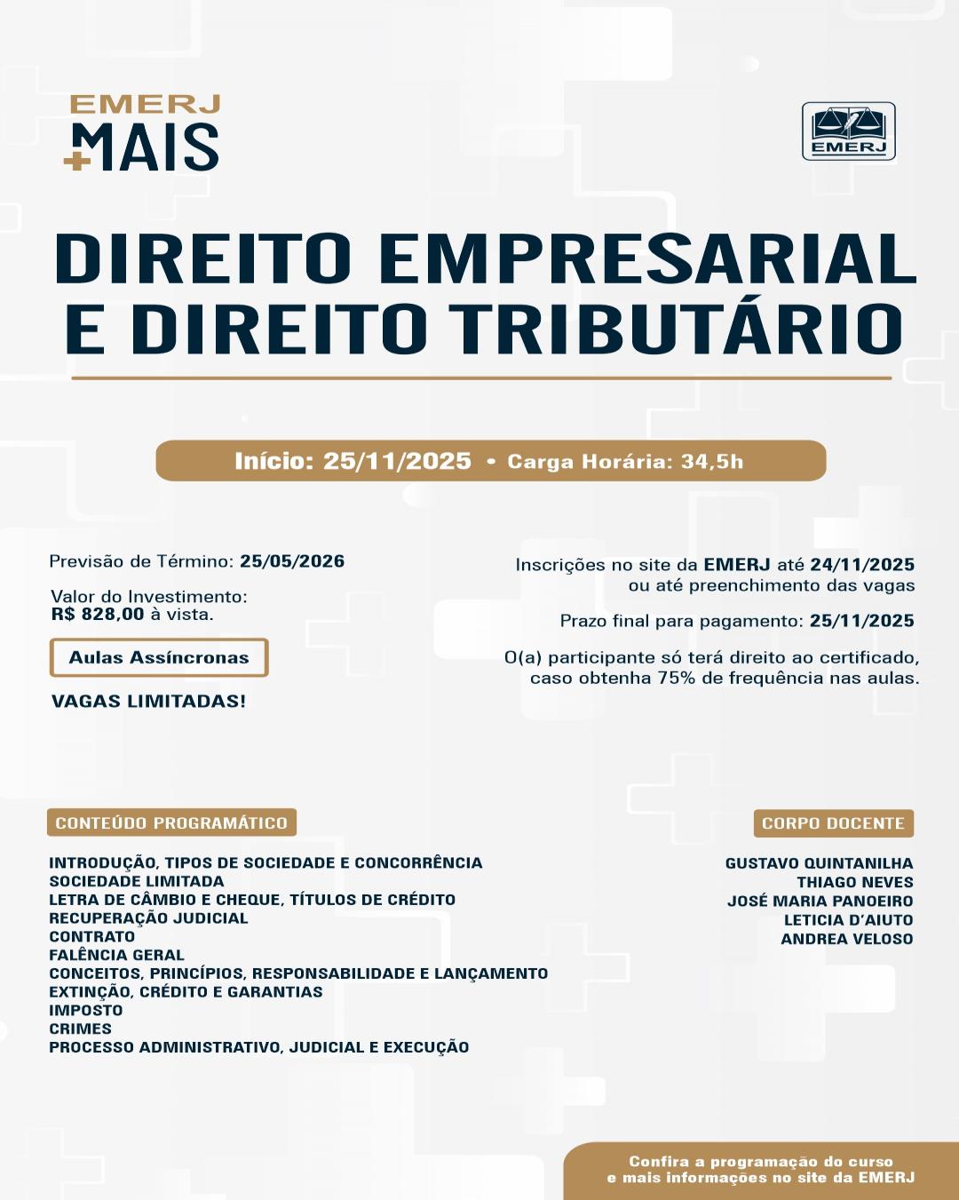 Imagem do banner principal do curso - Direito Empresarial e Direito Tributário