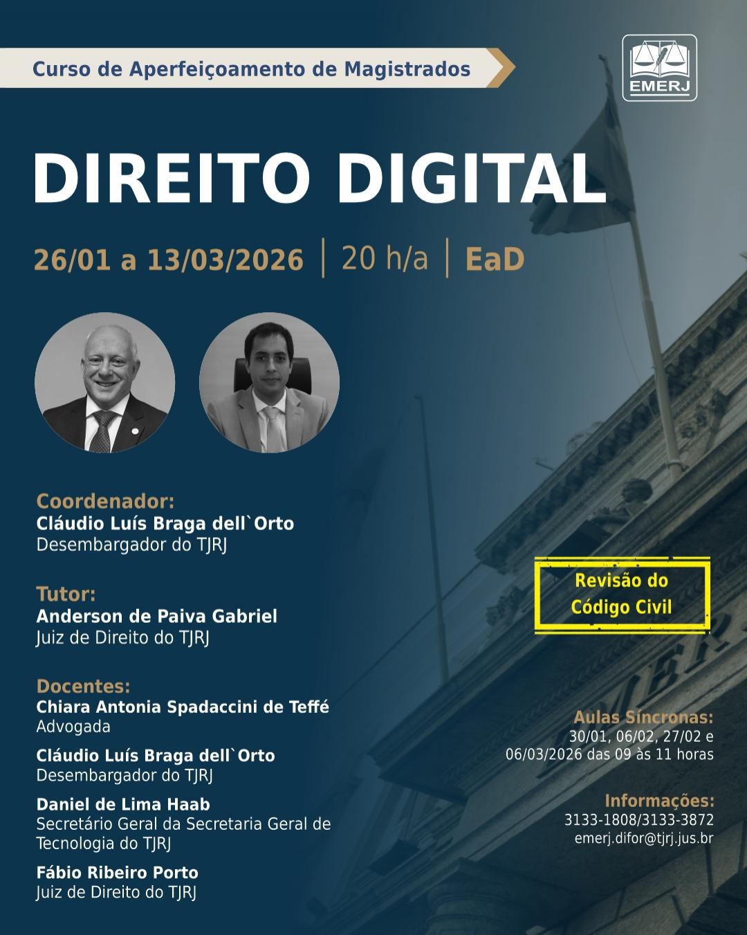 Imagem do banner principal do curso - Direito Digital e a Revisão do Código Civil
