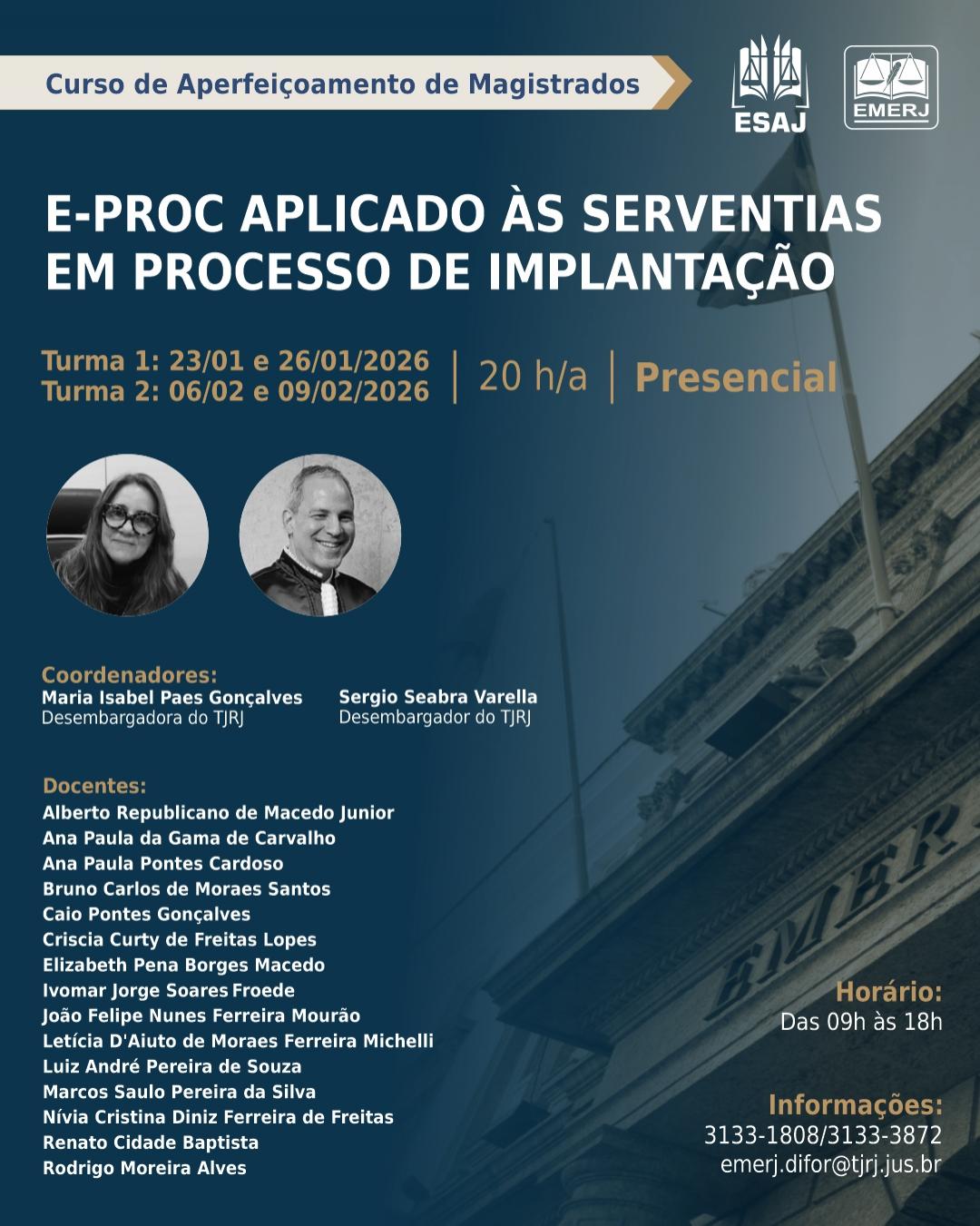 Imagem do banner principal do curso - E-PROC Aplicado às Serventias em Processo de Implantação - Turma 2