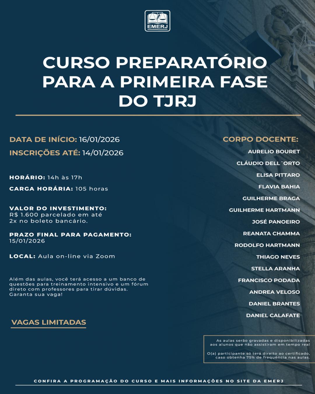 Imagem do banner principal do curso - CURSO PREPARAT&Oacute;RIO PARA A PRIMEIRA FASE DO TJRJ