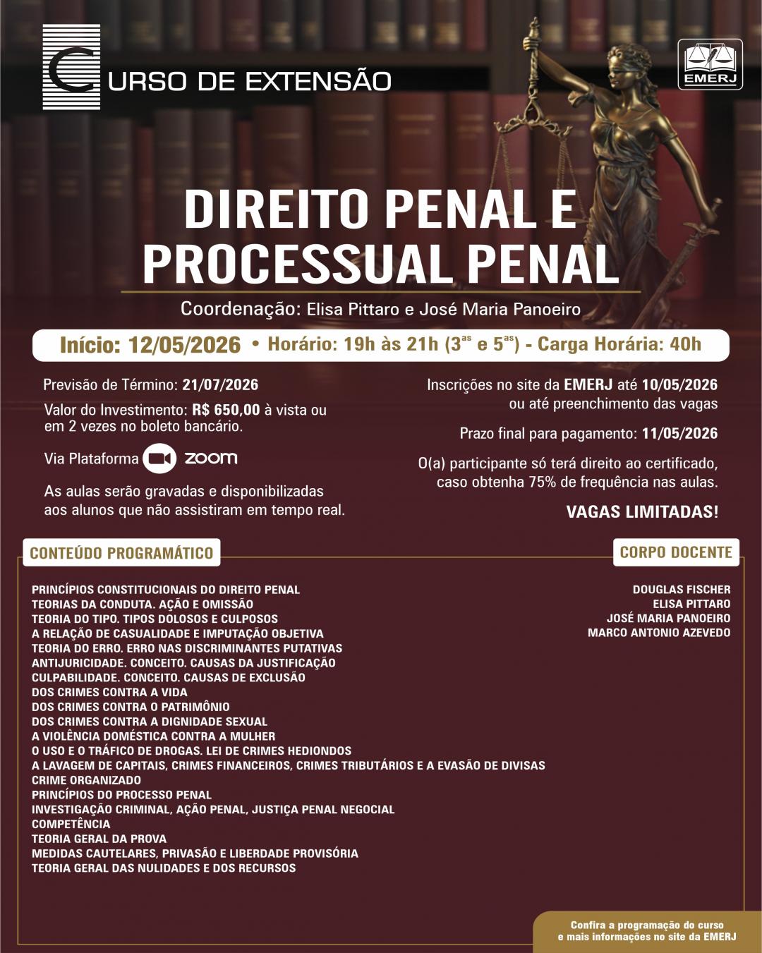 Imagem do banner principal do curso - DIREITO PENAL E PROCESSUAL PENAL