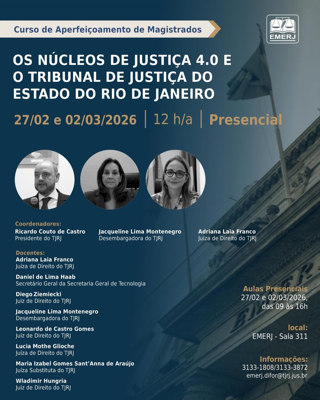 Imagem do banner principal do curso - Os N&uacute;cleos de Justi&ccedil;a 4.0 e o Tribunal de Justi&ccedil;a do Estado do Rio de Janeiro
