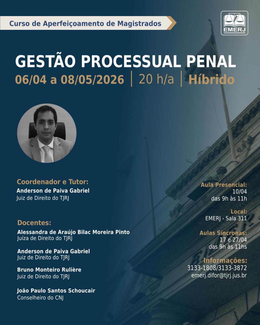 Imagem do banner principal do curso - Gest&atilde;o Processual Penal