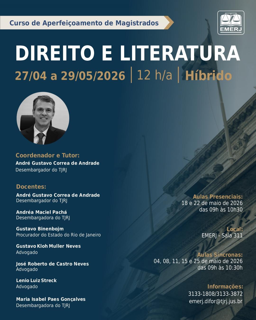 Imagem do banner principal do curso - DIREITO E LITERATURA