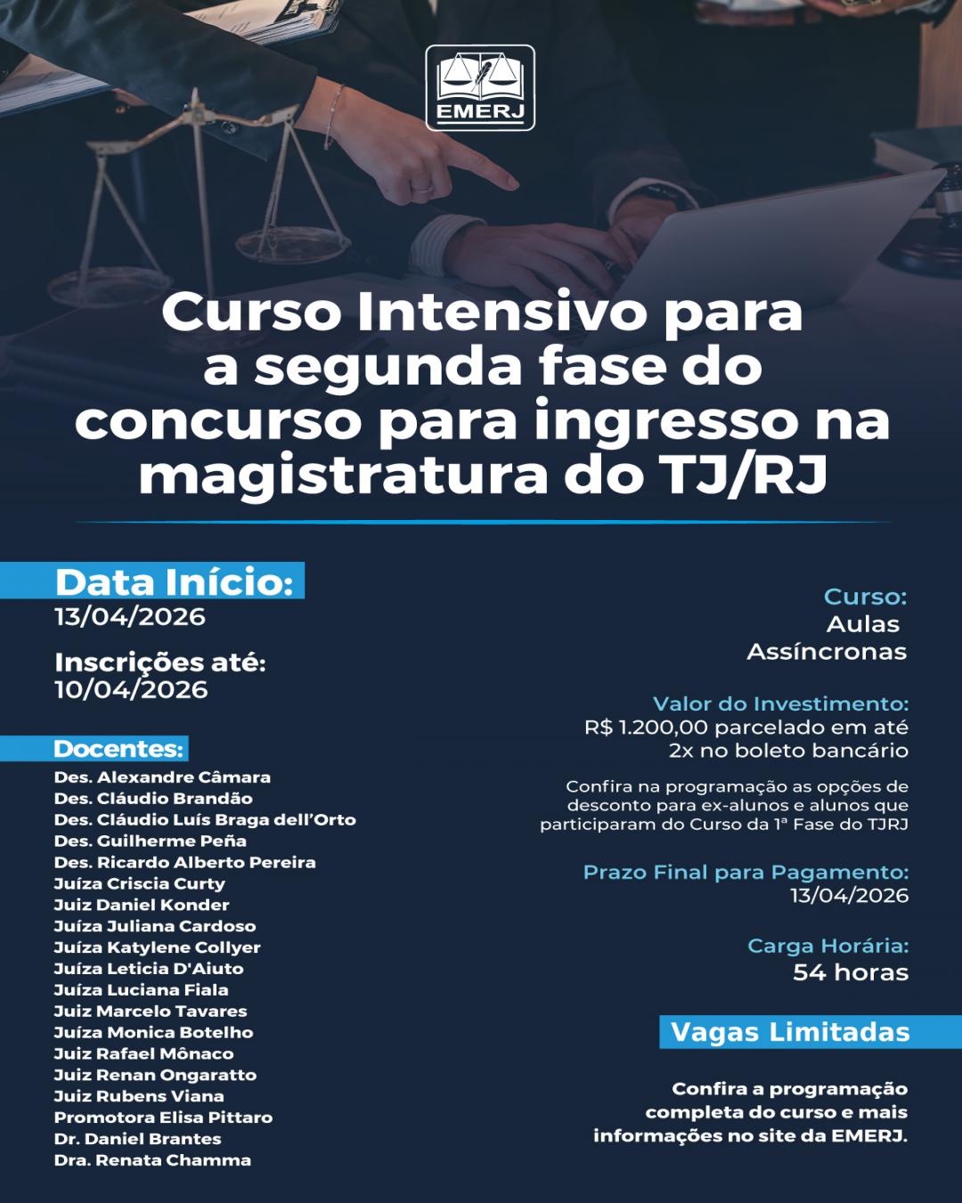 Imagem do banner principal do curso - Curso Intensivo para a segunda fase do concurso para ingresso na magistratura do TJ/RJ