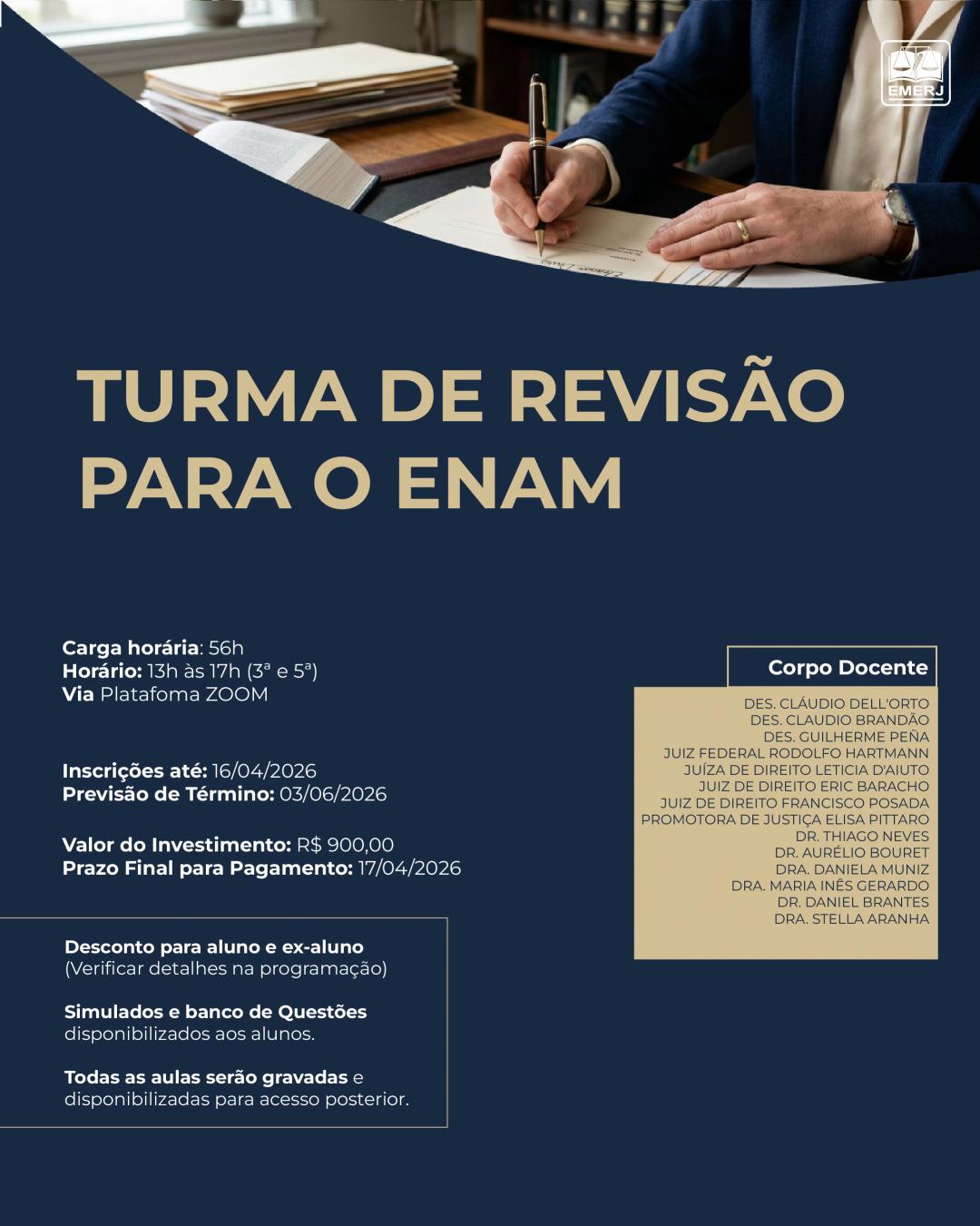 Imagem do banner principal do curso - TURMA DE REVIS&Atilde;O PARA O ENAMv