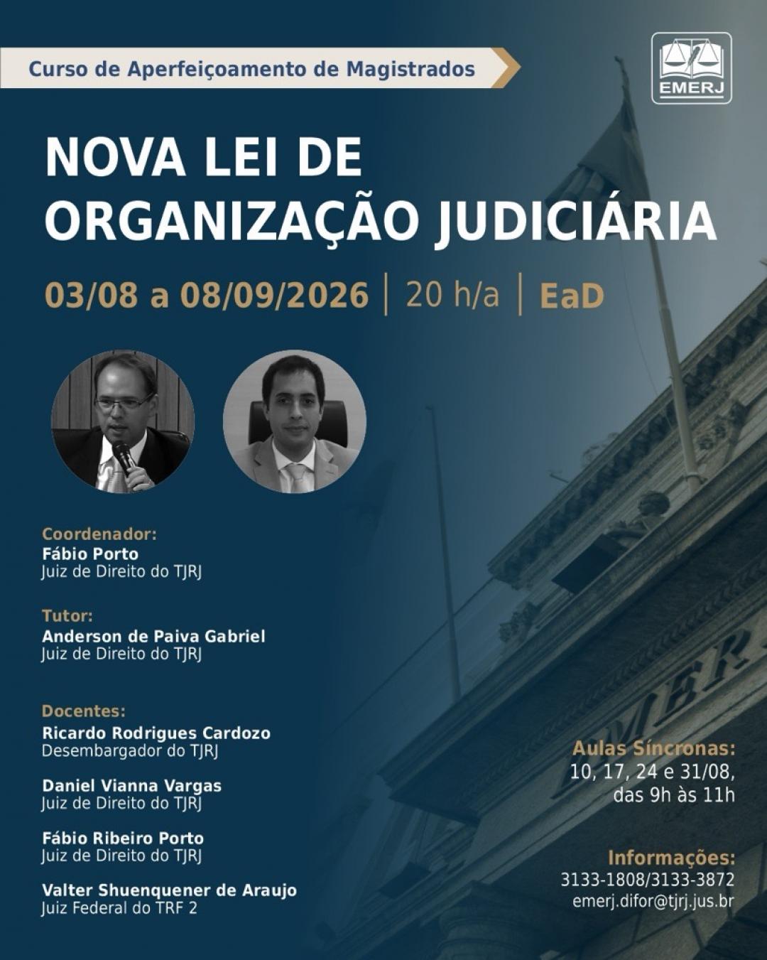 Imagem do banner principal do curso - Nova Lei de Organiza&ccedil;&atilde;o Judici&aacute;ria