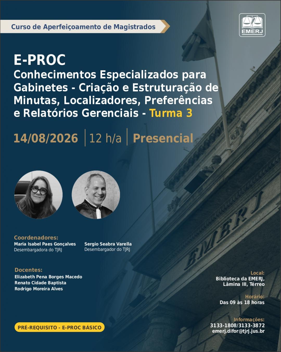 Imagem do banner principal do curso - Eproc &ndash; Conhecimentos Especializados para Gabinetes - Cria&ccedil;&atilde;o e Estrutura&ccedil;&atilde;o de Minutas, Localizadores, Prefer&ecirc;ncias e Relat&oacute;rios Gerenciais - Turma 3