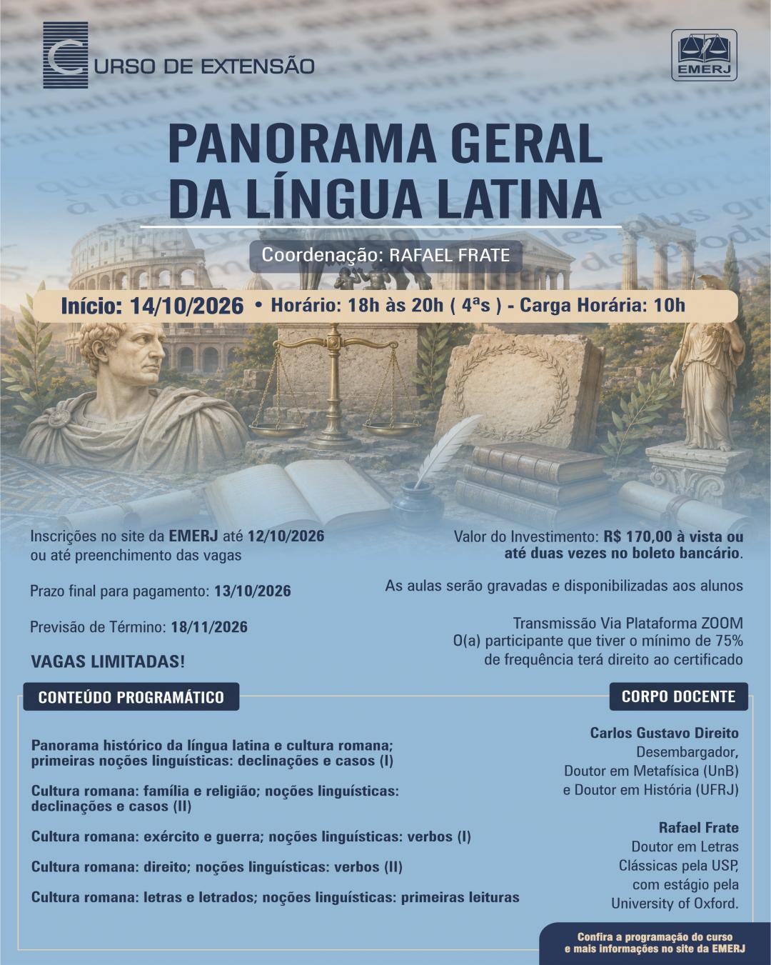 Imagem do banner principal do curso - PANORAMA GERAL DA L&Iacute;NGUA LATINA