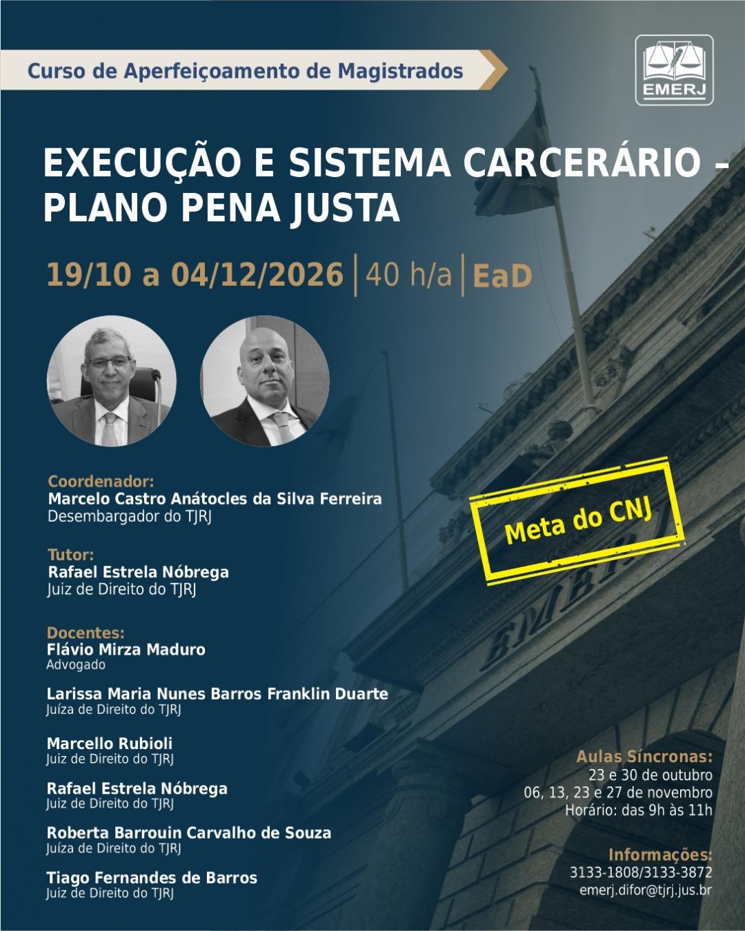 Imagem do banner principal do curso - EXECU&Ccedil;&Atilde;O E SISTEMA CARCER&Aacute;RIO - PLANO PENA JUSTA