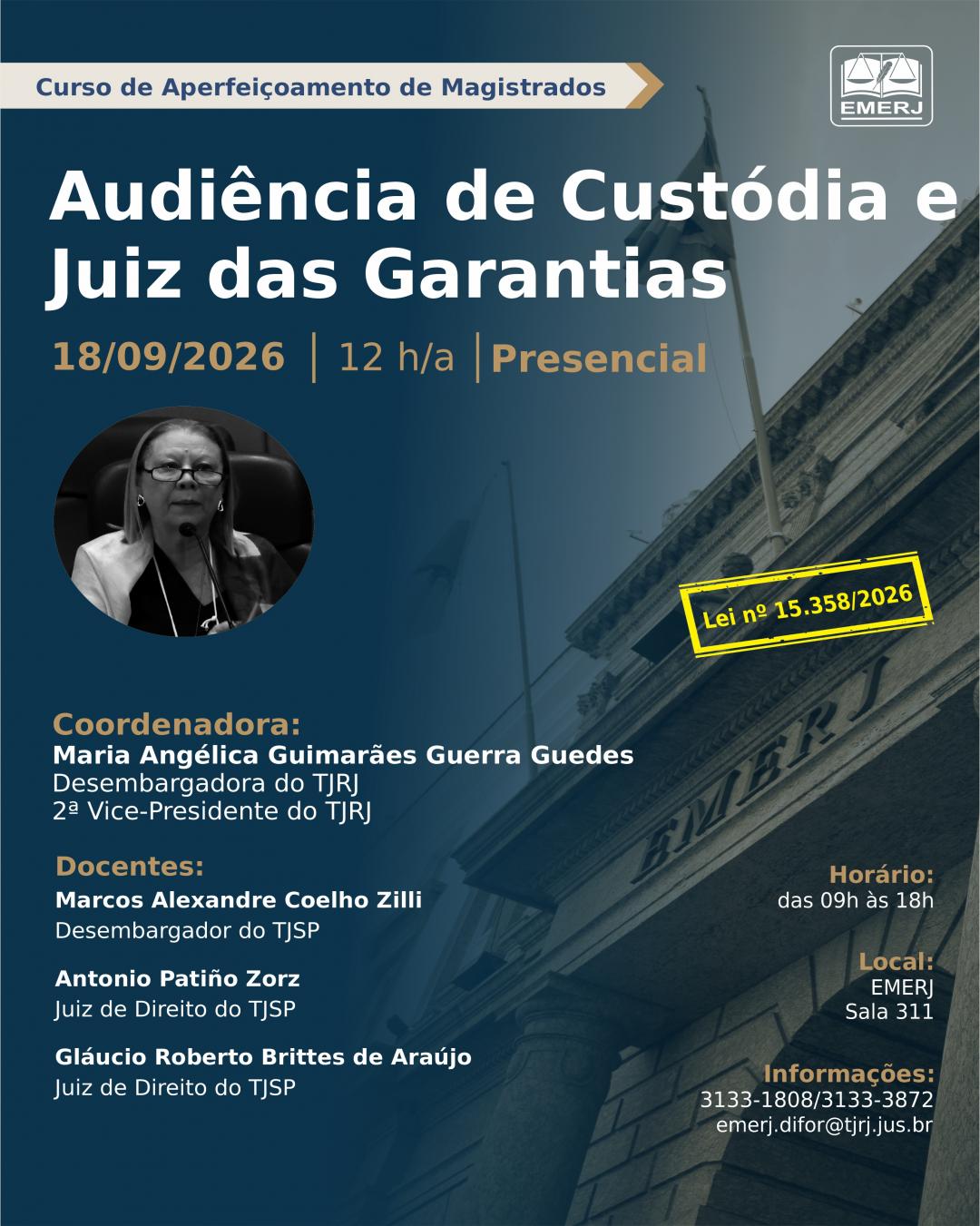 Imagem do banner principal do curso - Audi&ecirc;ncia de Cust&oacute;dia e Juiz das Garantias