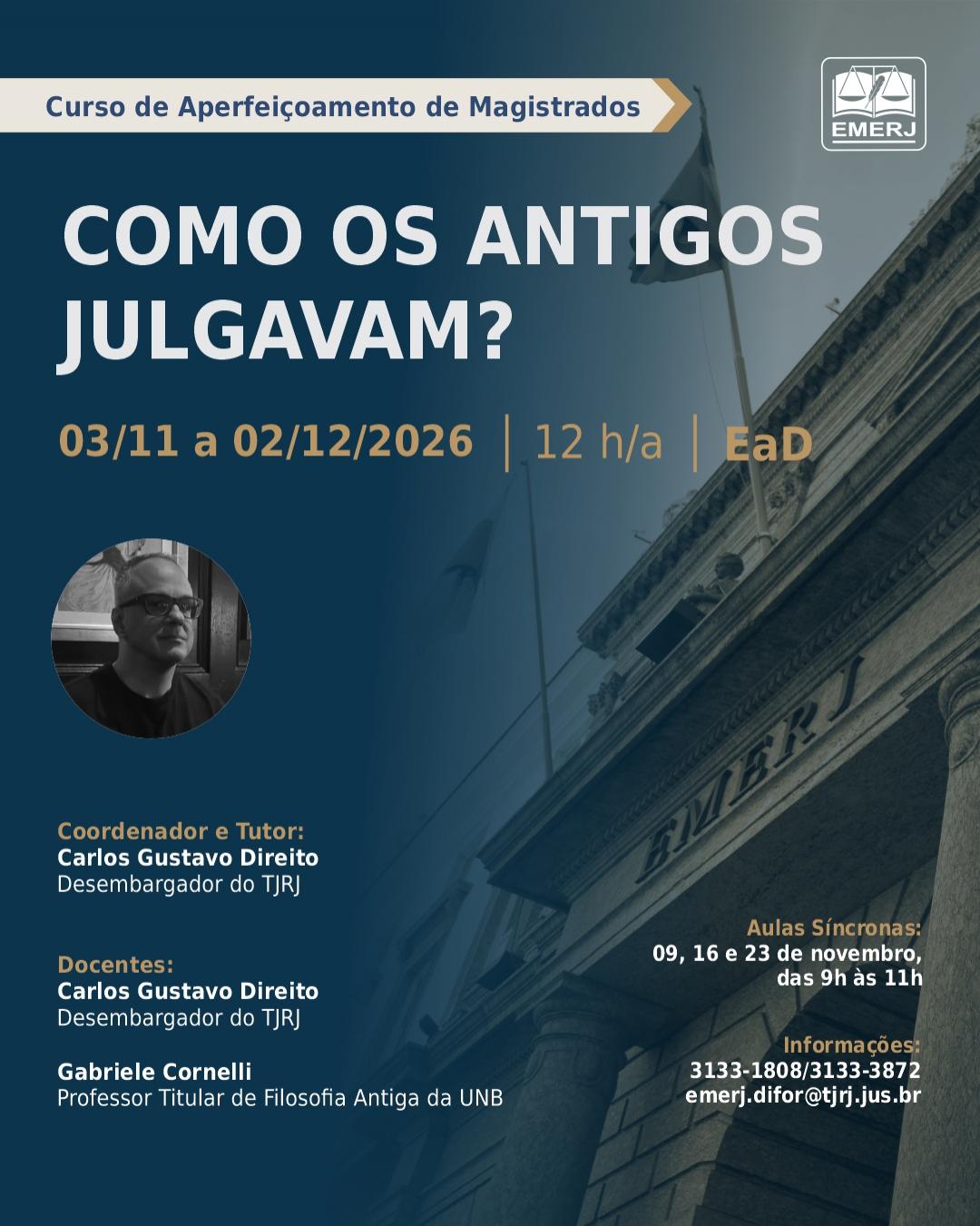 Imagem do banner principal do curso - COMO OS ANTIGOS JULGAVAM?