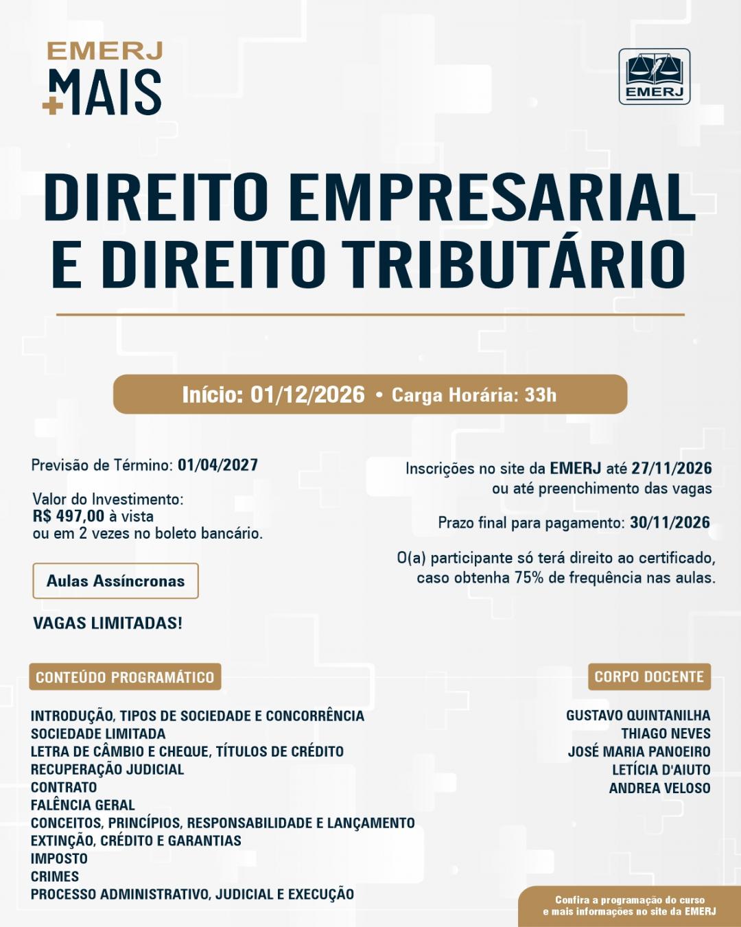 Imagem do banner principal do curso - DIREITO EMPRESARIAL E DIREITO TRIBUT&Aacute;RIO