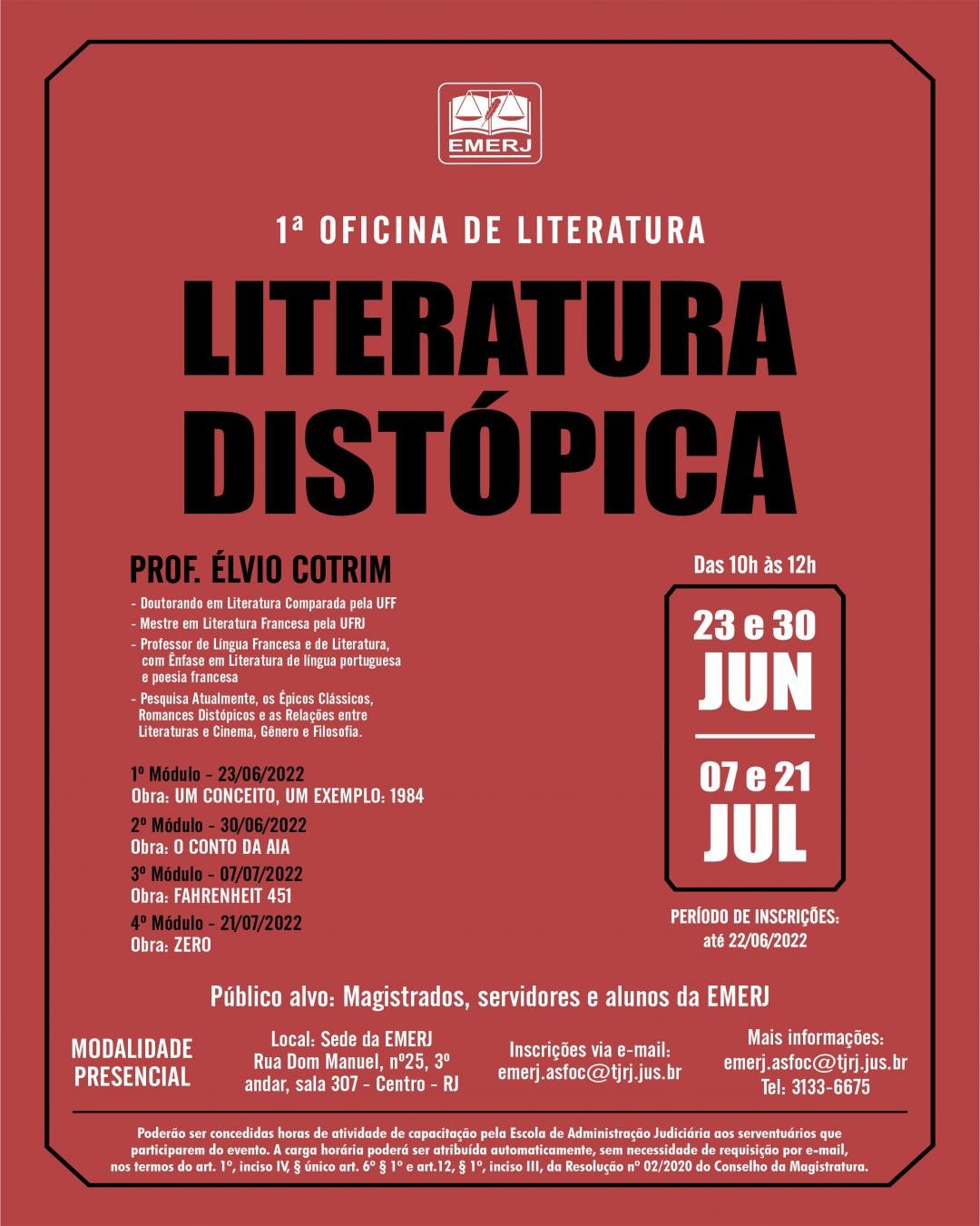 Imagem do banner principal do curso - Literatura Distópica