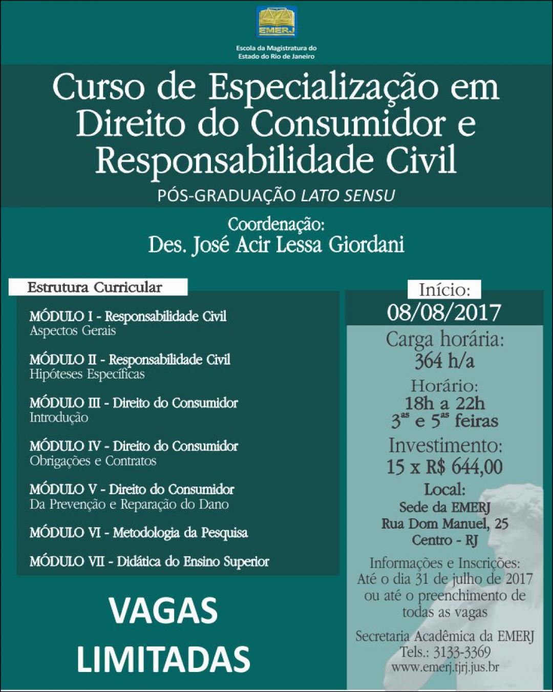 Imagem do banner principal do curso - Curso de Especialização em Direito do Consumidor e Responsabilidade Civil 