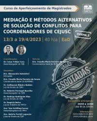 Imagem do banner principal do curso - "Mediação e Métodos Alternativos de Solução de Conflitos para Coordenadores de CEJUSC - TURMA IlI"