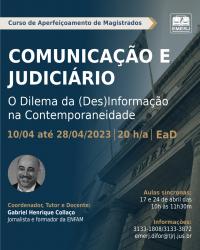 Imagem do banner principal do curso - Comunicação e Judiciário: O Dilema da (Des) Informação na Contemporaneidade
