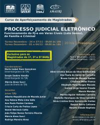 Imagem do banner principal do curso - Processo Judicial Eletrônico- Funcionamento do PJ-e em Varas Cíveis (Lato Sensu), de Família e Criminal - Turma 2