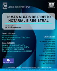 Imagem do banner principal do curso - TEMAS ATUAIS DE DIREITO NOTARIAL E REGISTRAL