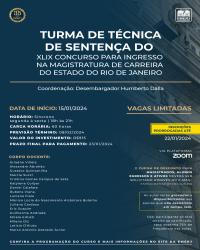 Imagem do banner principal do curso - TURMA DE TÉCNICA DE SENTENÇA DO XLIX CONCURSO PARA INGRESSO NA MAGISTRATURA DE CARREIRA DO ESTADO DO RIO DE JANEIRO