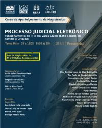 Imagem do banner principal do curso - Processo Judicial Eletrônico- Funcionamento do PJ-e em Varas Cíveis, de Família e Criminal
