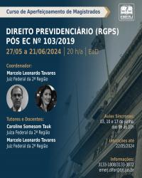 Imagem do banner principal do curso - Direito Previdenciário (RGPS) Pós EC n° 103/2019