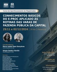 Imagem do banner principal do curso - Conhecimentos básicos do E-proc aplicado às rotinas da Execução Fiscal - Turma 4