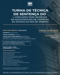 Imagem do banner principal do curso - CURSO PREPARATÓRIO PARA A PROVA DE TÉCNICA DE SENTENÇA