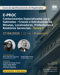 Imagem do banner principal do curso - Eproc &ndash; Conhecimentos Especializados para Gabinetes - Cria&ccedil;&atilde;o e Estrutura&ccedil;&atilde;o de Minutas, Localizadores, Prefer&ecirc;ncias e Relat&oacute;rios Gerenciais