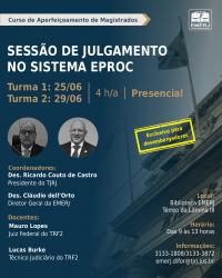 Imagem do banner principal do curso - Sess&atilde;o de Julgamento no Sistema Eproc &ndash; Turma 1