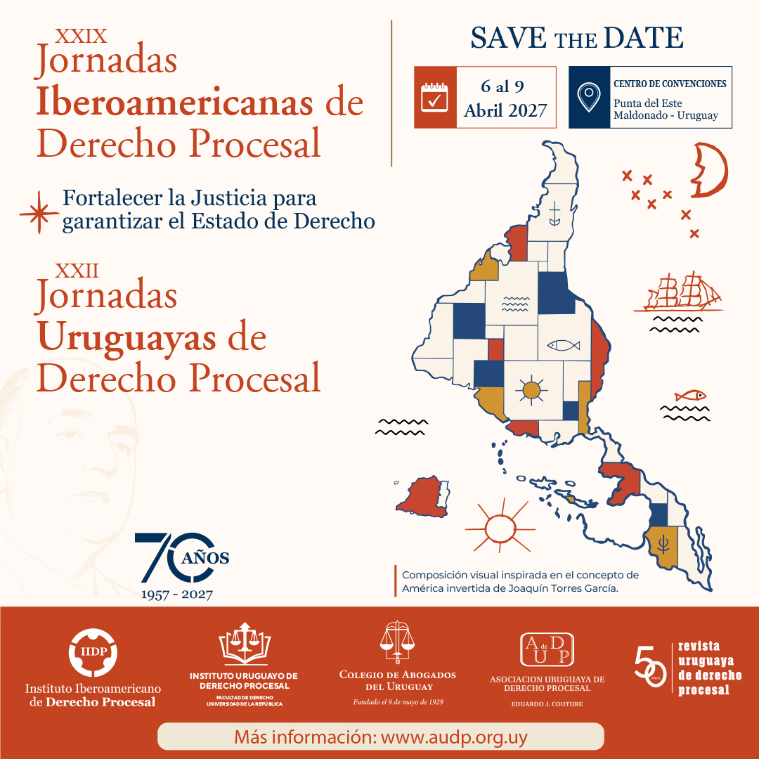 Imagem do banner principal do evento externo - XXIX Jornadas Ibero-Americanas de Direito Processual &ndash; Punta del Este, Uruguai