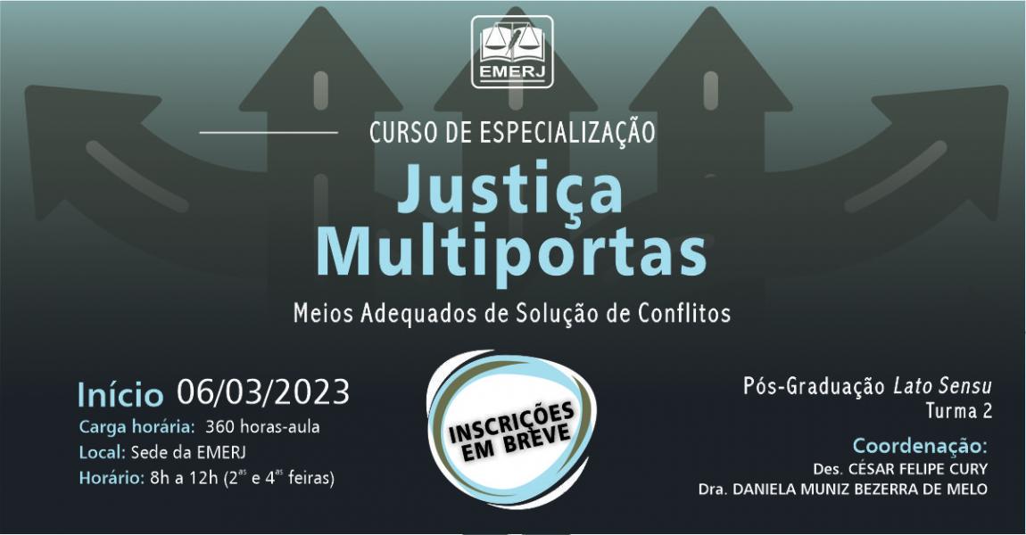 Imagem da notícia - Curso de especialização “Justiça Multiportas – Meios Adequados de Solução de Conflitos” terá início em março