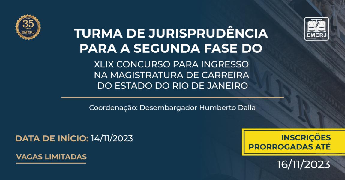 Imagem da notícia - Curso da EMERJ para a segunda fase do XLIX Concurso para Ingresso na Magistratura de Carreira do Estado do Rio de Janeiro está com inscrições de vagas aberta