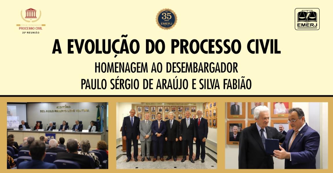 Imagem da notícia - EMERJ inaugura retrato do desembargador Paulo Sérgio de Araújo e Silva Fabião na Galeria dos Conferencistas Eméritos, em evento sobre “A evolução do processo civil”