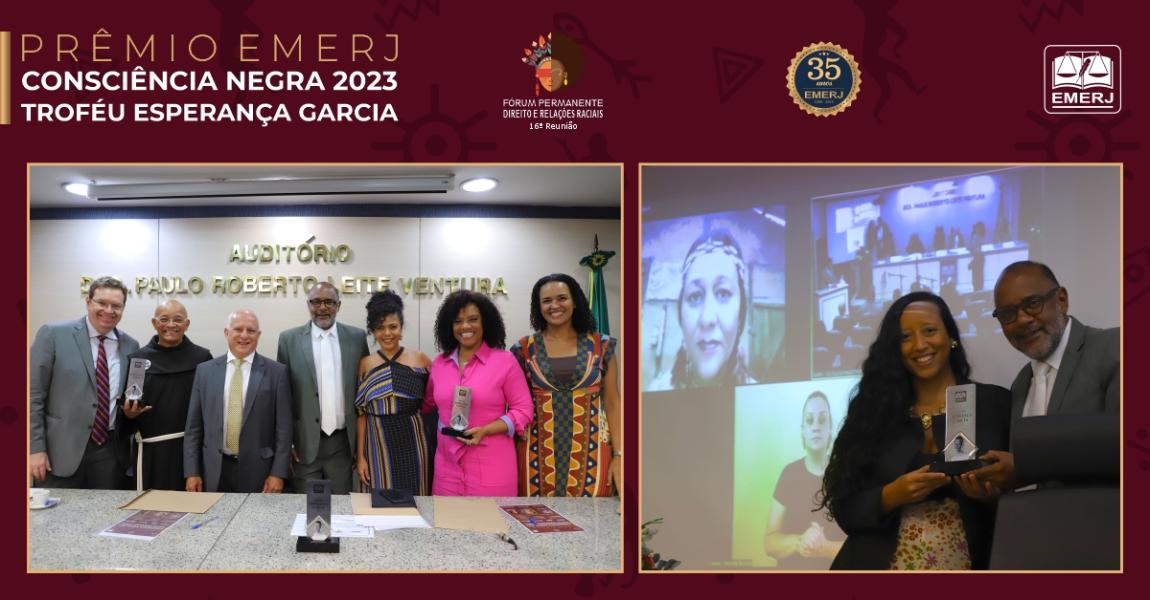 Imagem da notícia - "Prêmio EMERJ Consciência Negra - 2023" condecora três personalidades com Troféu Esperança Garcia
