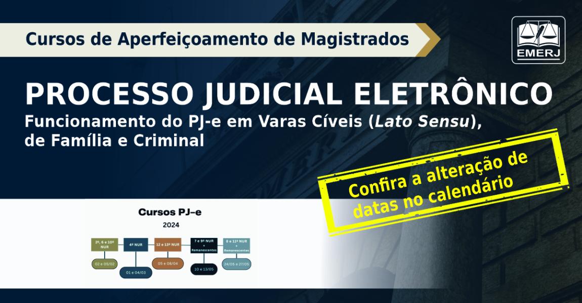 Imagem da notícia - EMERJ divulga novo calendário de turmas do curso “Processo Judicial Eletrônico - Funcionamento do PJ-e em Varas Cíveis, de Família e Criminal”