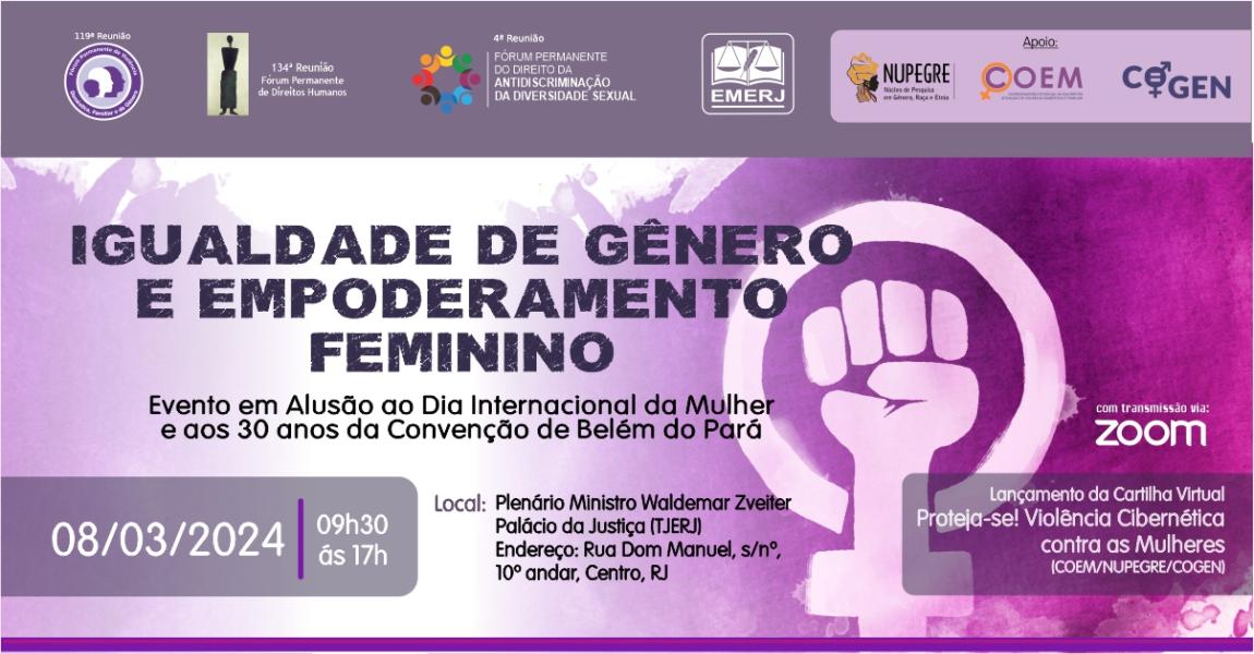 Imagem da notícia - “Igualdade de gênero e empoderamento feminino” será tema de encontro promovido na EMERJ