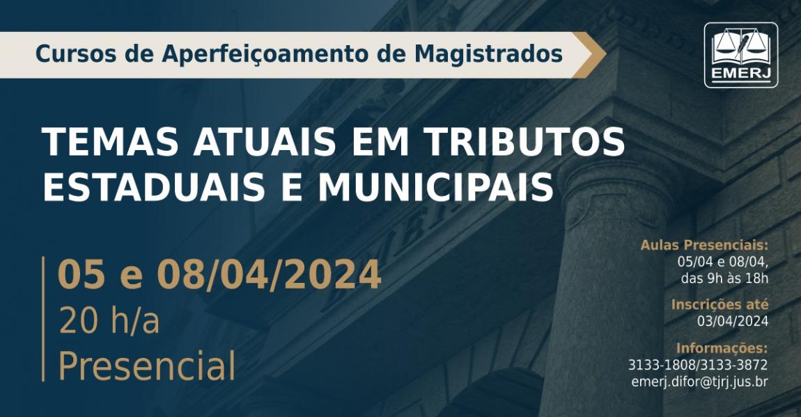 Imagem da notícia - Curso “Temas atuais em tributos estaduais e municipais” está com inscrições abertas