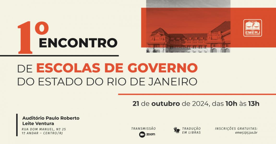 Foto: cartaz com informações do “1º encontro de Escolas de Governo do Estado do Rio de Janeiro.