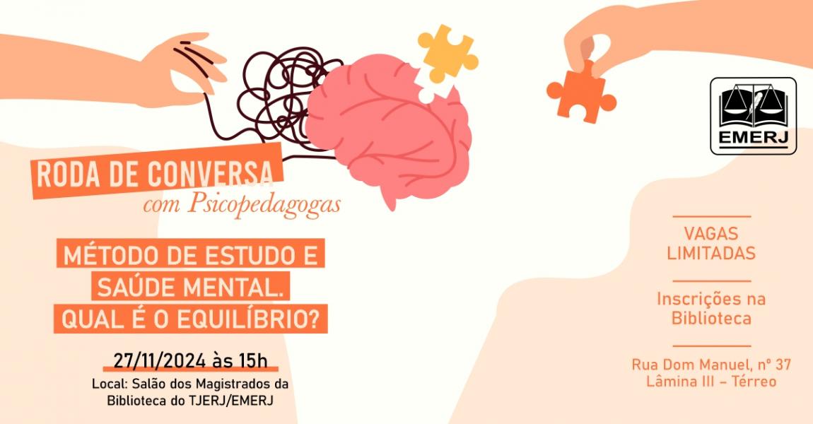 Foto: Cartaz com informações do evento Roda de conversa com Psicopedagogas